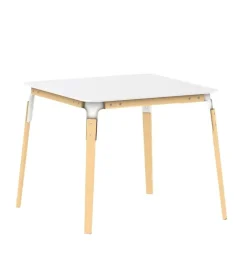 Sale Tavolo in legno e resina quadrato Tavolo steelwood in hpl bianco 145x145 a prezzo ribassato Tavoli