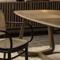 Dialma Brown Tavolo in legno ellittico Ellisse db007478 in offerta outlet- Tavoli