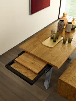 Tavolo in legno rettangolare Tavolo massiccio allungabile estensibile a prezzo scontato^Mobilia Web Outlet