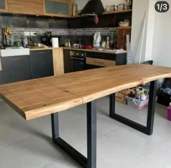 Tavolo in legno rettangolare Tavolo industrial allungabile nature a prezzo ribassato^Outlet Etnico Sale