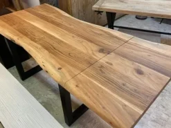Tavolo in legno rettangolare Tavolo industrial allungabile nature a prezzo ribassato^Outlet Etnico Sale