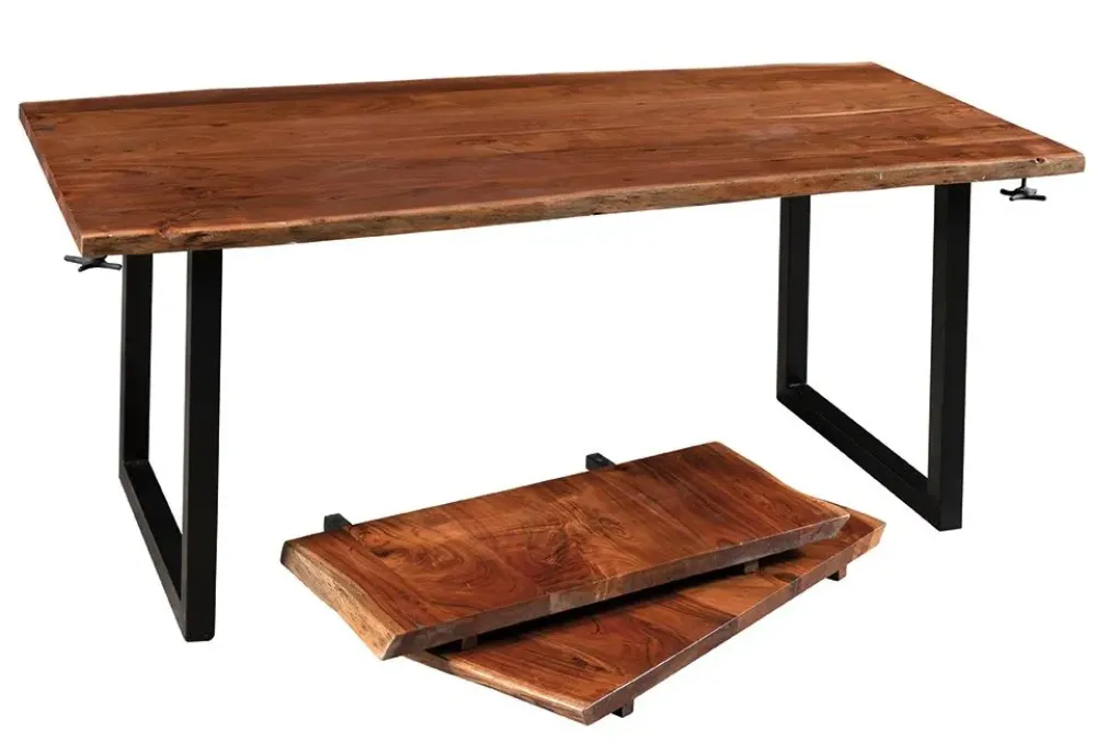 Tavolo in legno rettangolare Tavolo in vero legno industrial design austin allungabile in offerta outlet^Outlet Etnico Online