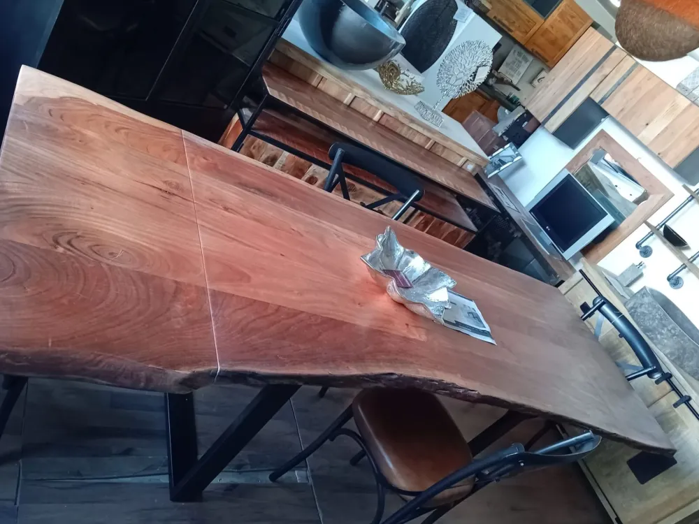 Tavolo in legno rettangolare Tavolo in vero legno industrial design austin allungabile in offerta outlet^Outlet Etnico Online