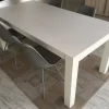 Artigianale Tavolo in legno rettangolare Tavolo rovere verniciato bianco dim. 180x95 cm allungbile  sino a 280 cm a prezzo ribassato- Tavoli