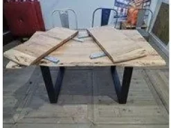 Collezione esclusiva Tavolo in legno rettangolare Tavolo allungabile gambe cromate Nuovi mondi cucine a prezzo ribassato- Tavoli