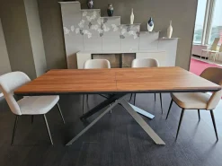 Tavolo in legno rettangolare 4x4 noce in offerta outlet^Tomasella Discount