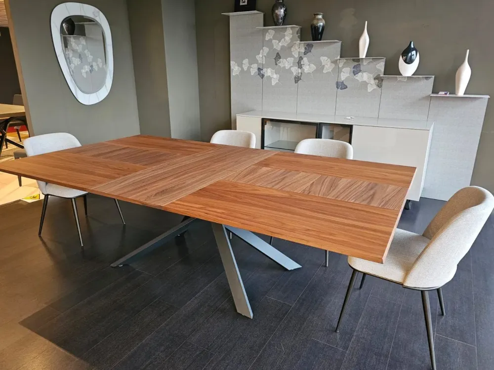 Tavolo in legno rettangolare 4x4 noce in offerta outlet^Tomasella Discount