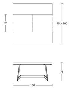 Altacom Tavolo in legno rettangolare Sipario 160 in offerta outlet- Tavoli