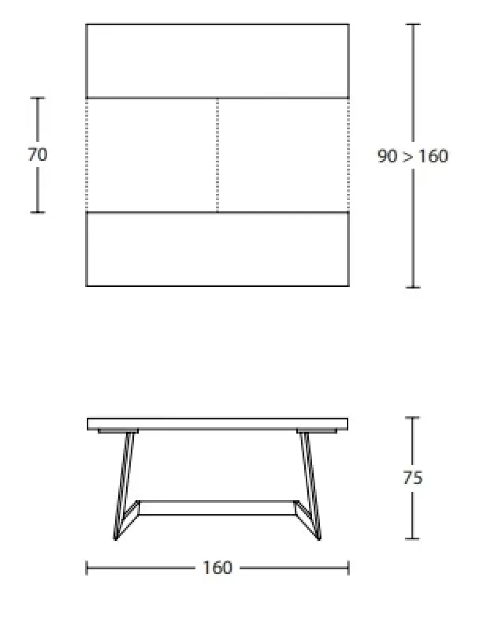 Altacom Tavolo in legno rettangolare Sipario 160 in offerta outlet- Tavoli