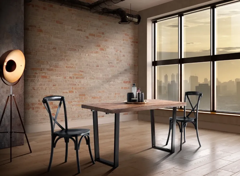 Tavolo in legno rettangolare Tavolo allungabile sawer industrial legno e ferro in offerta a prezzo scontato^Outlet Etnico Hot