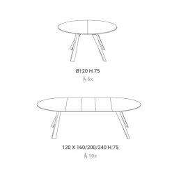 Ozzio Tavolo in legno rotondo Convivio in offerta outlet- Tavoli