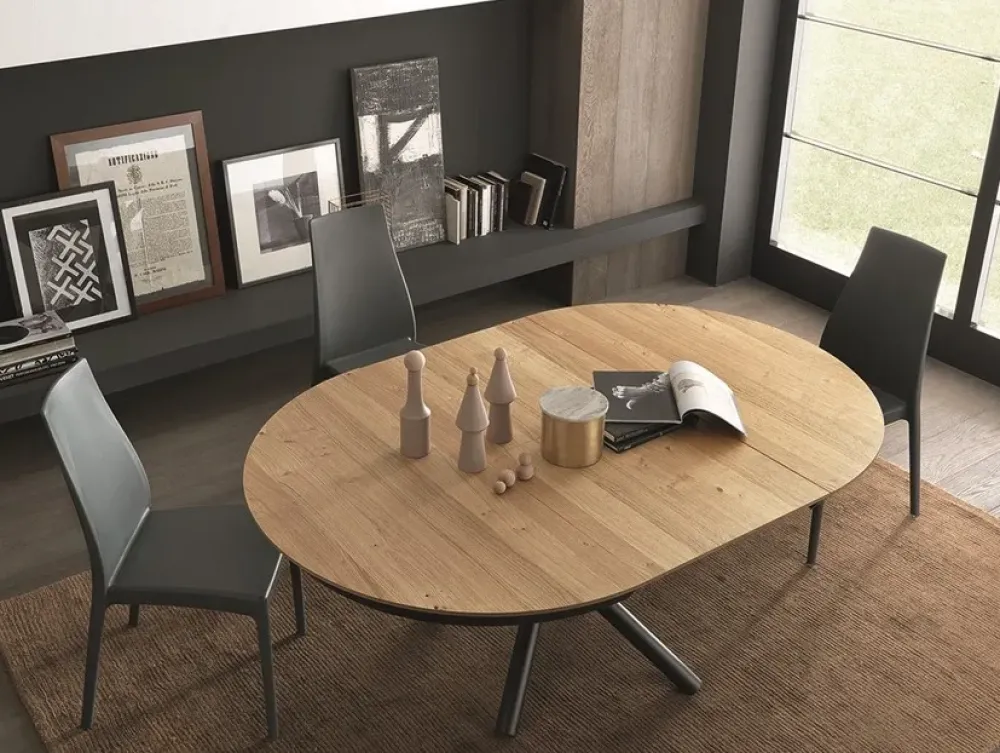 Tavolo in legno rotondo Fahrenheit round a prezzo scontato^Altacom Outlet