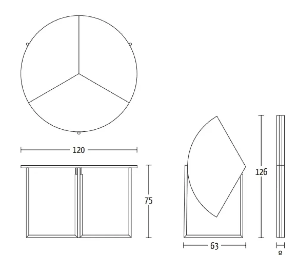 Altacom Tavolo in legno rotondo Icaro in offerta outlet- Tavoli