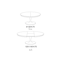 Ozzio Tavolo in marmo rotondo Eclipse a prezzo ribassato- Tavoli