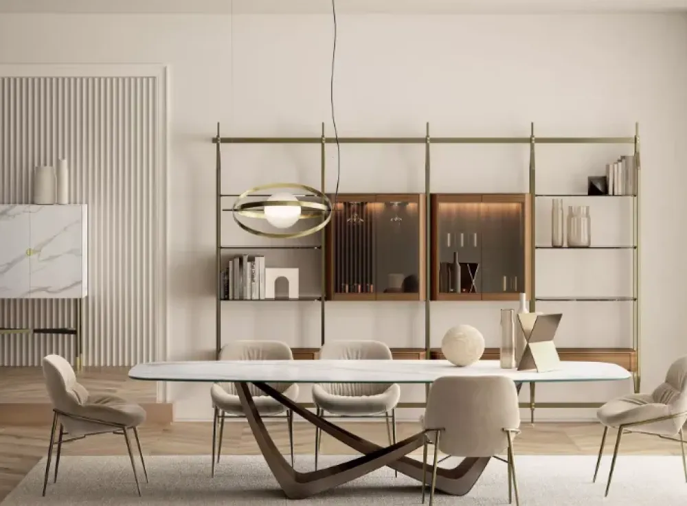 Online Tavolo in marmo sagomato Bach in offerta outlet Tavoli