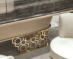 Tavolo in marmo sagomato Piano palissandro struttura nabuk pelle luxury maxi   in offerta outlet^Md work New