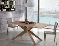 Pozzoli TAVOLO IN VETRO CON BASAMENTO CENTRALE A STELLA- Tavoli