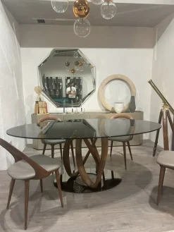 Clearance Tavolo in vetro ellittico Infinity in offerta outlet Tavoli