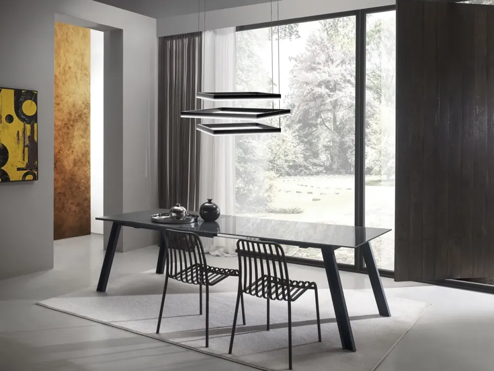 Zamagna Tavolo in vetro rettangolare Raw in offerta outlet- Tavoli