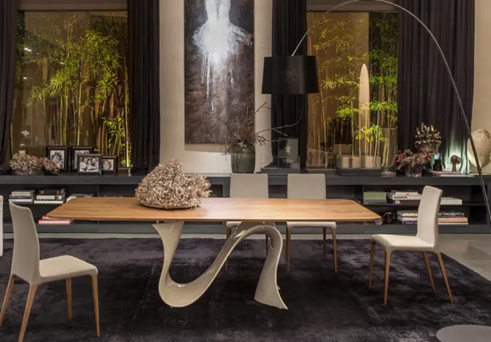 Tonin Casa Tavolo in vetro rettangolare Wave a prezzo ribassato- Tavoli