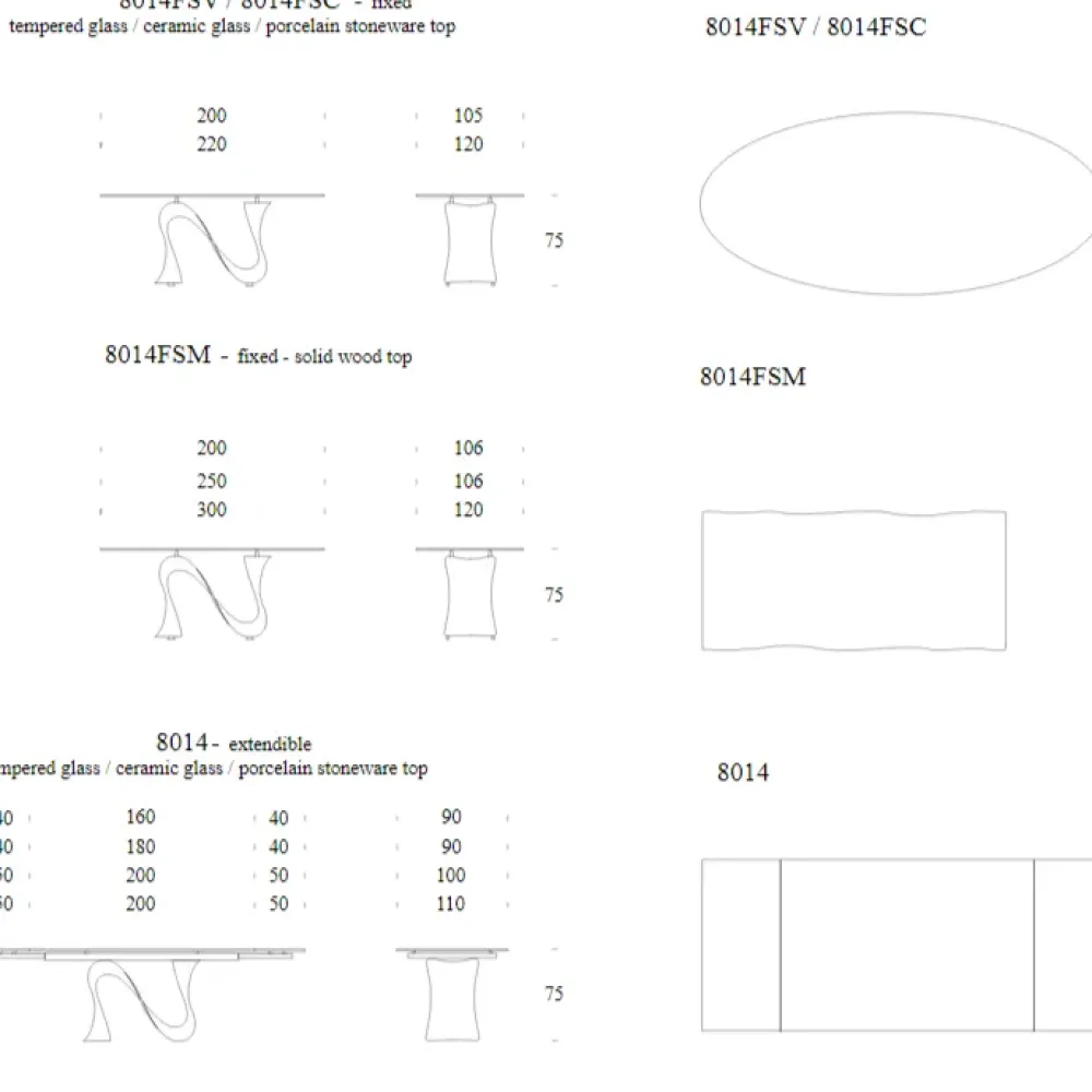 Tonin Casa Tavolo in vetro rettangolare Wave a prezzo ribassato- Tavoli