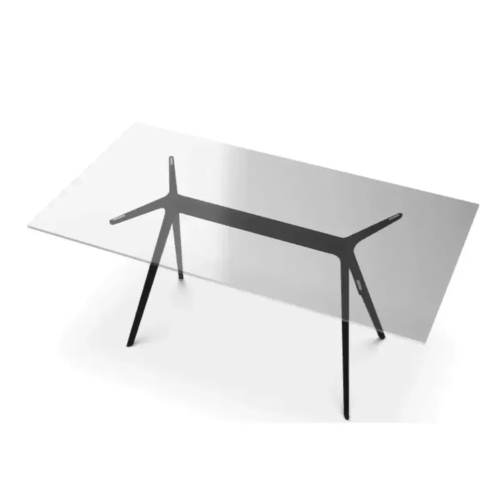 Clearance Tavolo in vetro rettangolare Tavolo baguette 90x180 piano in cristallo in offerta outlet Tavoli