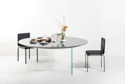Lago Tavolo in vetro rotondo Air tondo vetro a prezzo ribassato- Tavoli