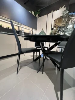 Tavolo in vetro rotondo Barone con vetro velvet antigraffio a prezzo ribassato^Bontempi Hot