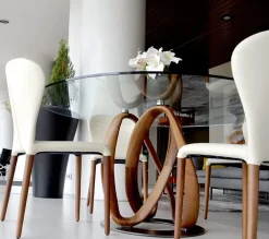 Porada Tavolo in vetro rotondo Infinity in offerta outlet- Tavoli