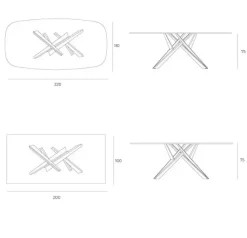 Online Tavolo in vetro sagomato Diago a prezzo scontato Tavoli