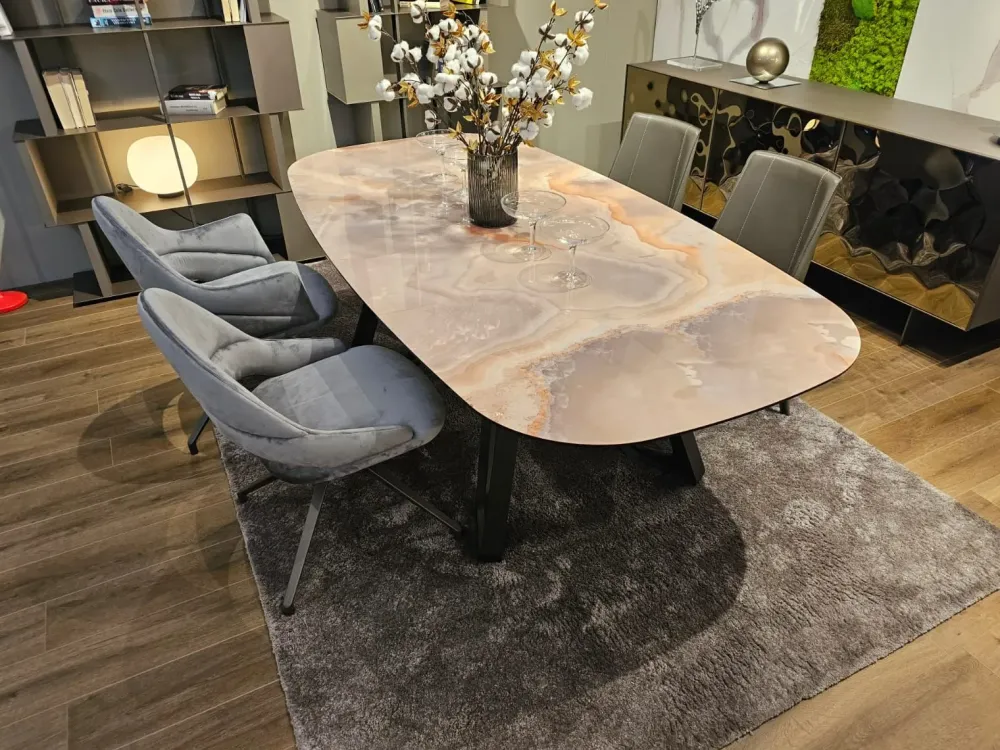 Tavolo in vetro sagomato Papillon a prezzo scontato^Ozzio New