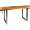Tavolo industr. in legno e metallo, prolunghe estraibili. , prezzo ribassato.^Outlet Etnico
