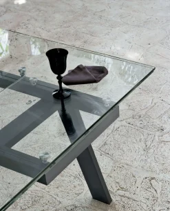 Collezione esclusiva Tavolo Marte in vetro Allungabile- Tavoli