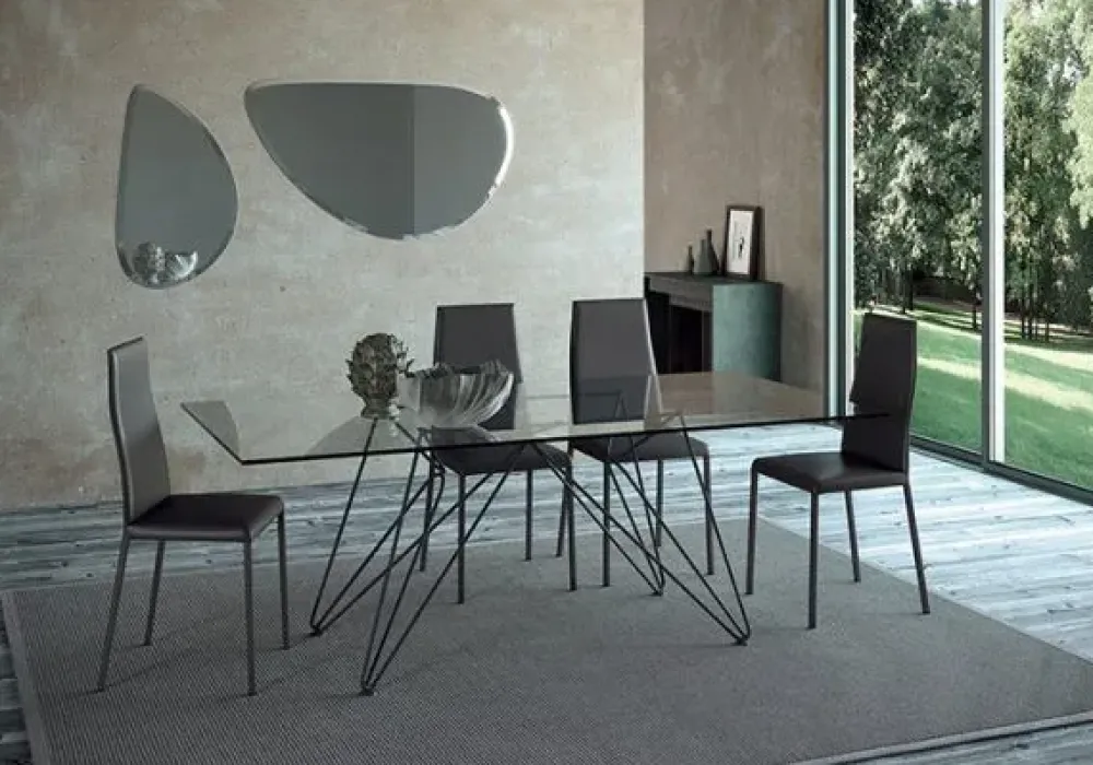 TAVOLO Tavolo pranzo fisso missisipi 51 vetro luxury made in italy SCONTATO a PREZZI OUTLET^Md work Outlet