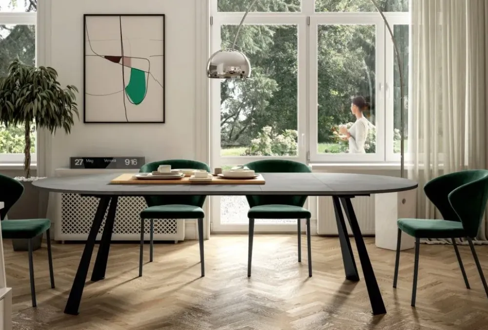 Sale TAVOLO Tavolo rotondo allungabile cemento SCONTATO a PREZZI OUTLET Tavoli