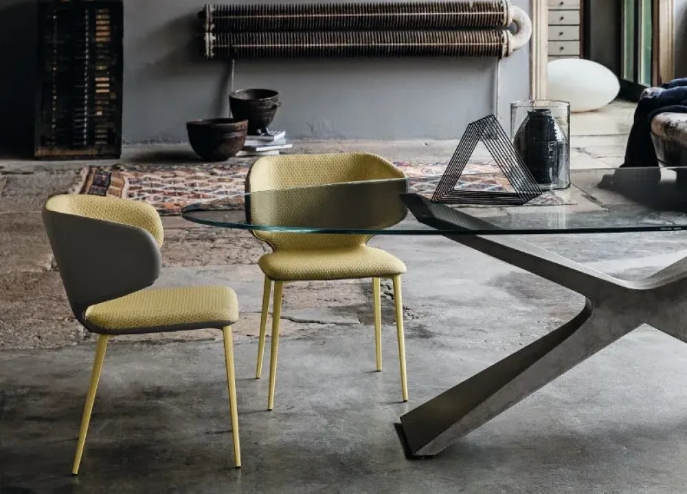 Tavolo ovale in vetro Ratatani di in Offerta Outlet^Artigianale Online