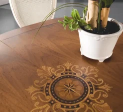Sale Tavolo Ovalino intarsiato in legno Ovale allungabile Tavoli