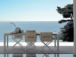 Tavolo per l'esterno modello Domino da 160/215 teak/bianco con forte sconto^Talenti Hot