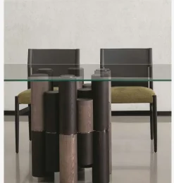 Tavolo Pilar tondo mix in vetro Fisso^Porada Sale