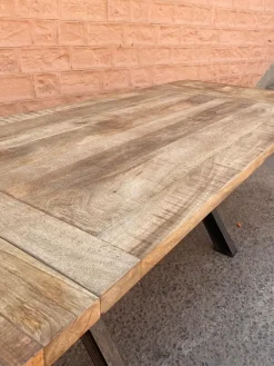 Tavolo rettangolare a cavalletto Tavolo industrial gambe  ferro/legno in offerta    scontato^Outlet Etnico Best