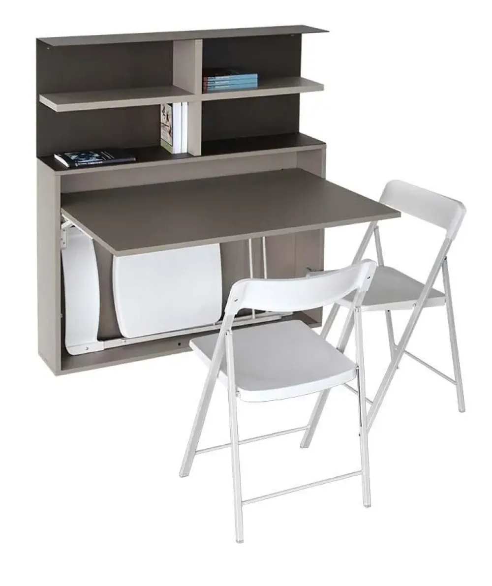 Tavolo rettangolare a penisola Bureau + 3 sedie zeta scontato Tavoli