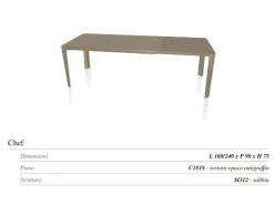 Outlet Tavolo rettangolare a quattro gambe Chef scontato Tavoli