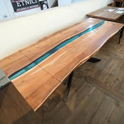 Tavolo rettangolare allungabile Tavolo teak e resina l allungabile  ^Nuovi Mondi Collection New