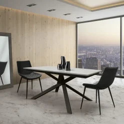 Tavolo rettangolare Allungabile finitura grigio cemento scontato del 40%^Collezione esclusiva Outlet