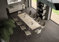 Md work Tavolo rettangolare con basamento centrale Tavolo allungabile 12 persone boston 51 made in italy scontato- Tavoli