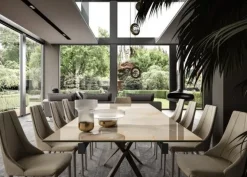 Md work Tavolo rettangolare con basamento centrale Tavolo allungabile 12 persone boston 51 made in italy scontato- Tavoli