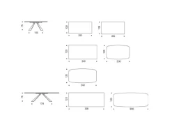Cattelan Italia Tavolo rettangolare con basamento centrale Eliot keramik Cattelan scontato- Tavoli