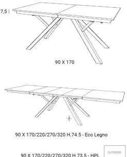 Outlet Tavolo rettangolare Diadema di a prezzo riservato Tavoli