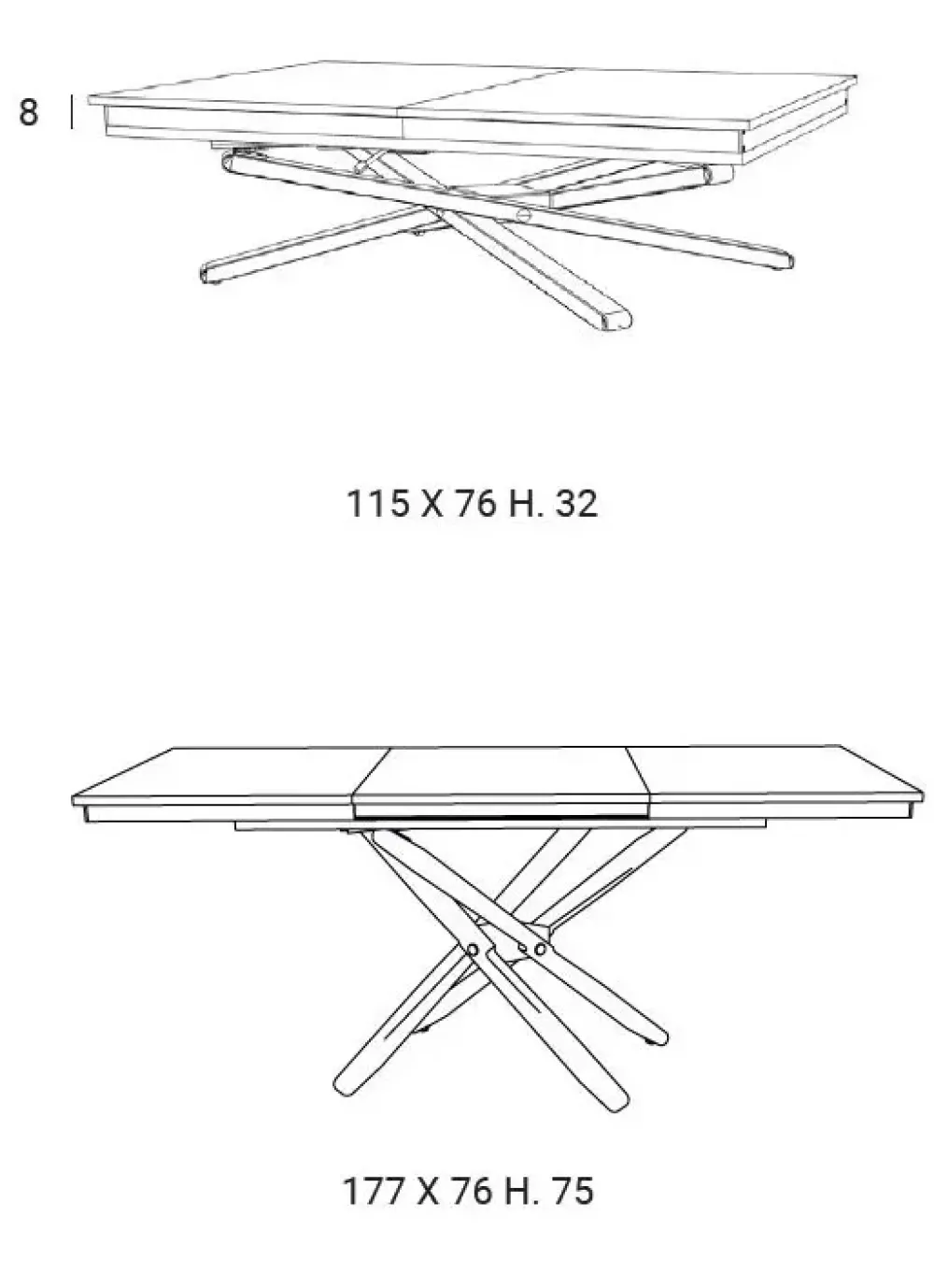 Tavolo rettangolare Glissé di a prezzo riservato^Easyline Outlet