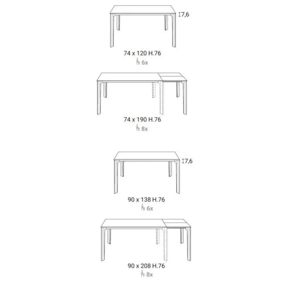 Clearance Tavolo rettangolare in ceramica Opera in Offerta Outlet Tavoli